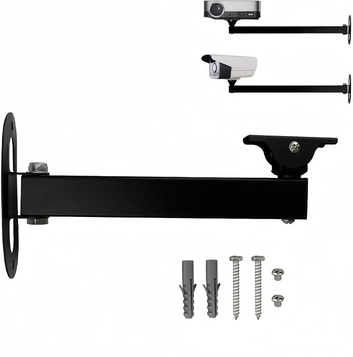 GledeYeTec 20cm 7.87" 180 Long Wall Corner Mount Bracket Arm, Long Arm Bracket Degree Rotatable Projector Wall Mount