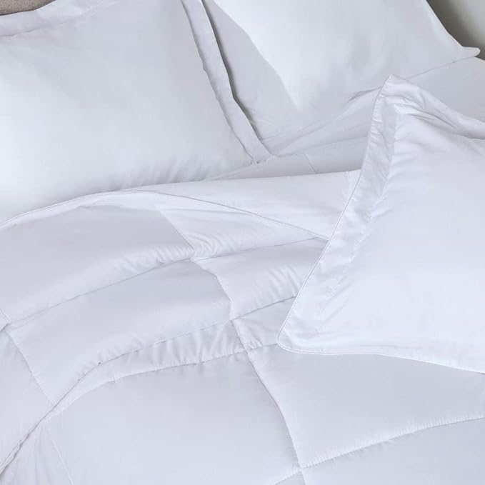 PeachSkinSheets Night Sweats: The Original 1500TC Soft Super King/Cali King Oversized Comforter Set Classic White