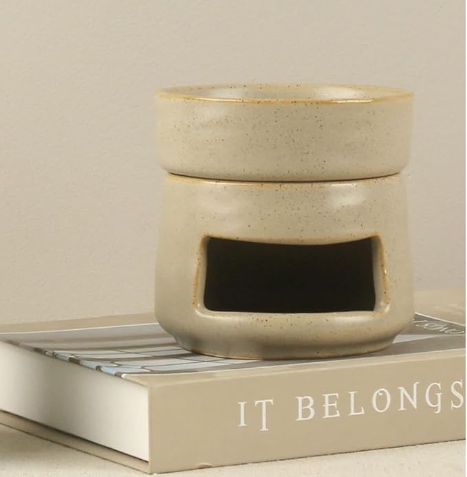 Ceramic Essential Oil Burner Tealight Candle Holder Decorative Aroma Diffuser Separable Dark Green