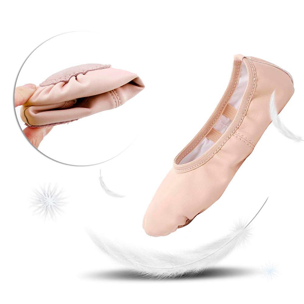 Stelle Ballet Shoes for Girls Toddler Ballet Slippers Soft Leather Boys Dance Shoes for Toddler/Little Kid/Big Kid(Ballet Pink, 6MT)