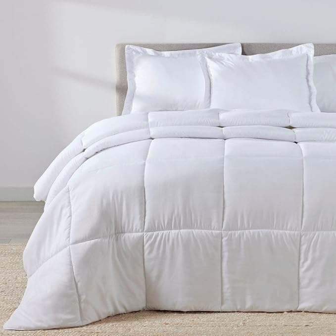 PeachSkinSheets Night Sweats: The Original 1500TC Soft Super Queen Oversized Comforter Set Classic White