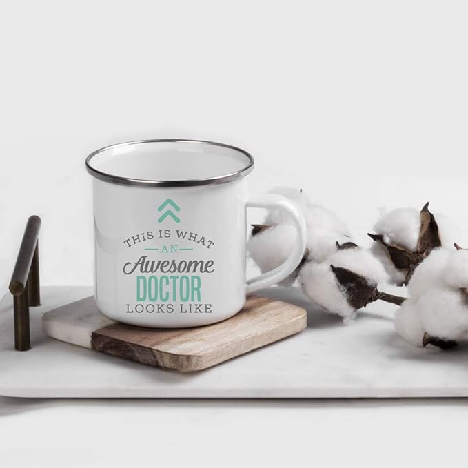 Andaz Press 11oz. Stainless Steel Campfire Coffee Mug Gift, This is What an Awesome Doctor Looks Like, 1-Pack, Birthday Gift Ideas Coworker Him Her, Includes Gift Box