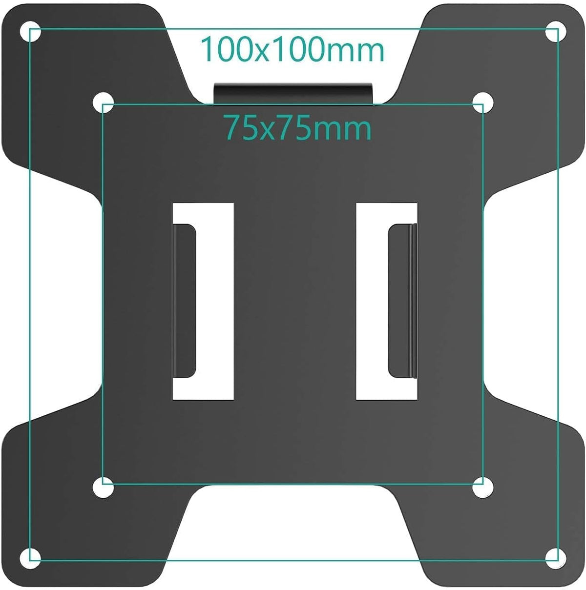 WALI 75 75 mm 100 100 mm 1 Pack, Mounting Plate by to by Only for Monitor Mounting System, Black