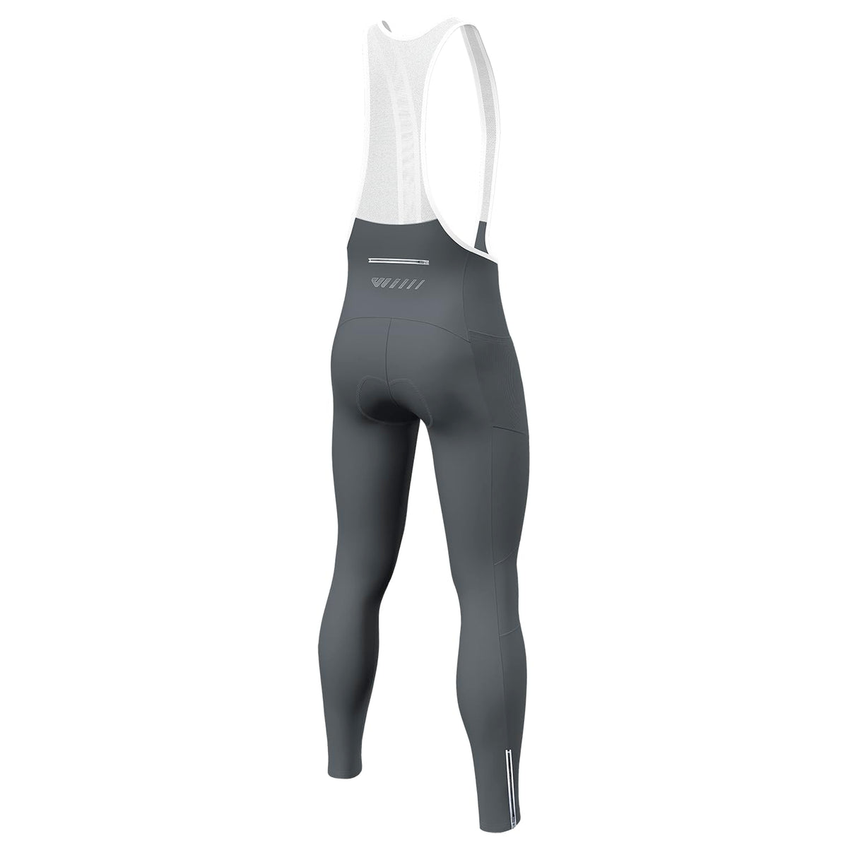 Lo.gas Men's Cycling Bib Pants Padded Bike Cycling Bibs Pants Men Tights with Shoulder Straps 4D Padding Breathable Quick-Dry Grey-M