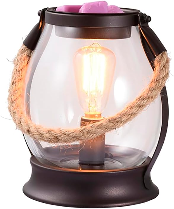 Electric Wax Melting Heater,Edison Bulb Wax Heater,Heater for Scented Wax,Oil Burner for perfumes,Home Decor (Retro, Twine Handle)