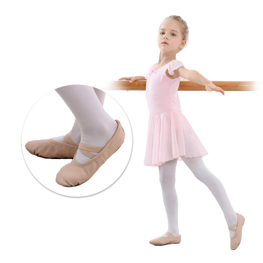 Stelle Ballet Shoes for Girls Toddler Ballet Slippers Soft Leather Boys Dance Shoes for Toddler/Little Kid/Big Kid(Ballet Pink, 6MT)
