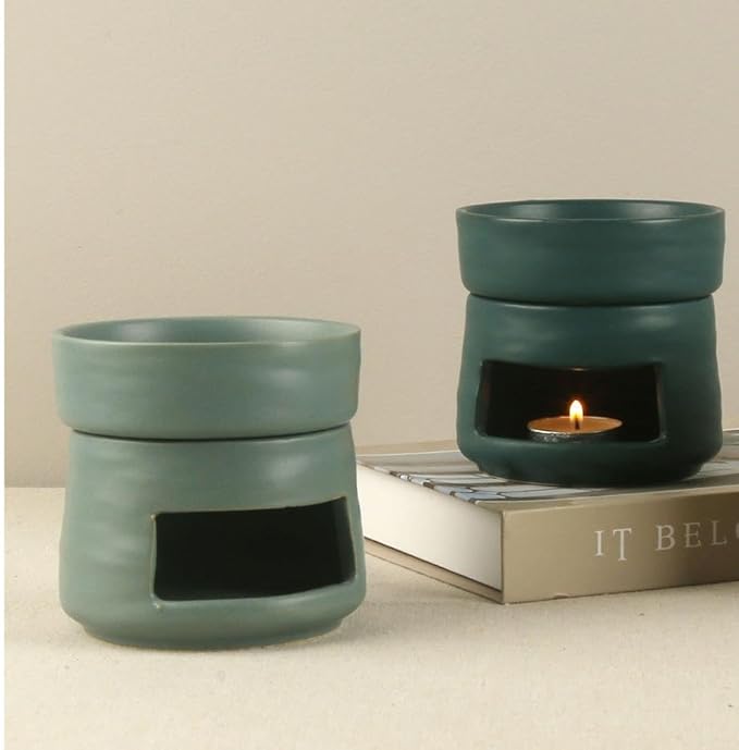 Ceramic Essential Oil Burner Tealight Candle Holder Decorative Aroma Diffuser Separable Yellow