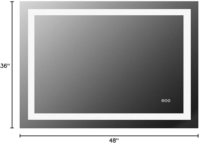 LOAAO 48"X36" LED Bathroom Mirror with Lights, Anti-Fog, Dimmable, RGB Backlit + Front Lighted, Bathroom Vanity Mirror for Wall, Memory Function