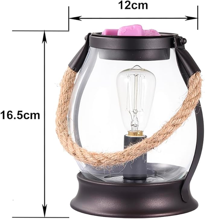 Electric Wax Melting Heater,Edison Bulb Wax Heater,Heater for Scented Wax,Oil Burner for perfumes,Home Decor (Retro, Twine Handle)