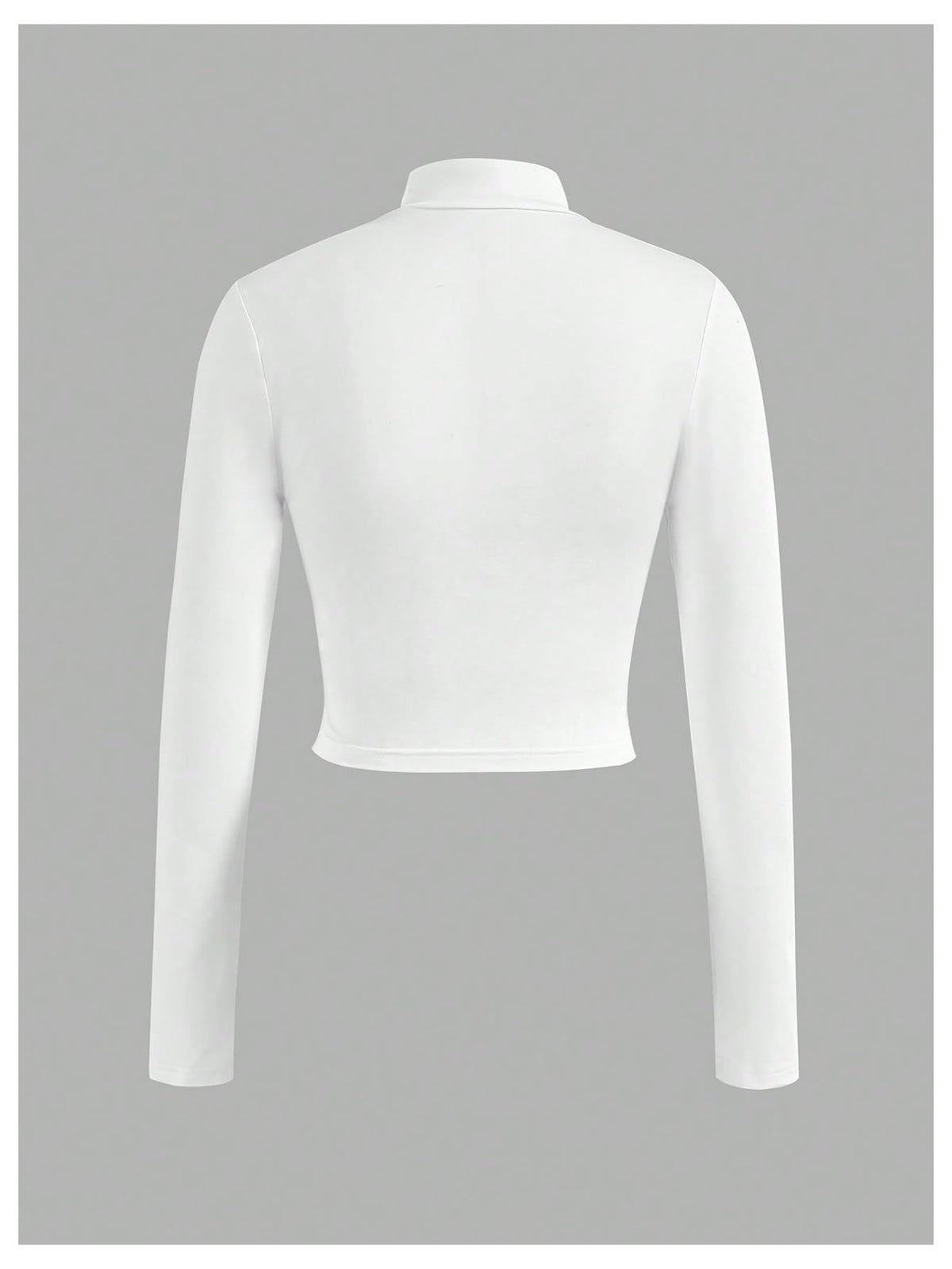 SOLY HUX Women's Full Zip Workout Running Crop Tops Athletic Jacket Long Sleeve Yoga Cropped Tee Shirts Solid White Medium