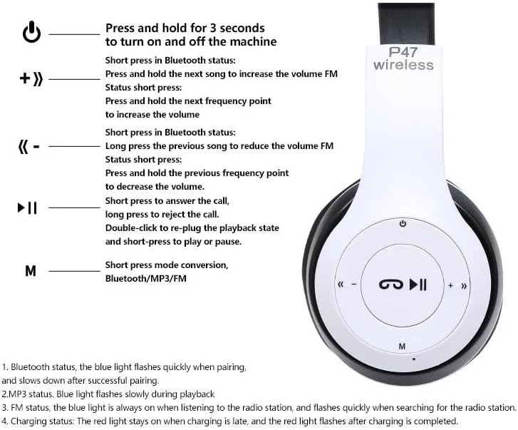 Generic Upgraded Hybrid Noise Cancelling Headphones Over Ear with Transparent Modes Wireless Bluetooth with Mic Deep