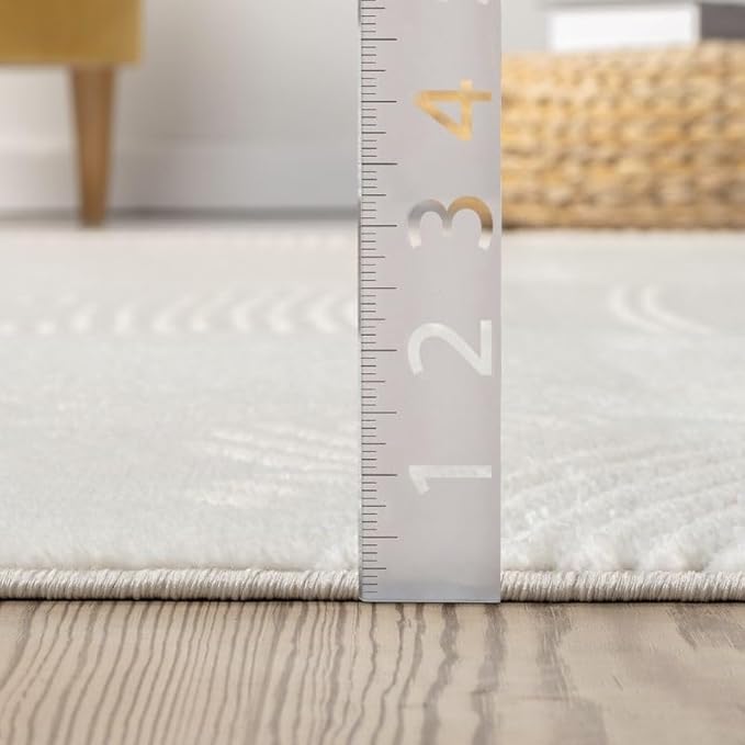 Abani Zen 2' x 3' Cream Rug – Neutral Brush Stroke Sandbrush Design, Small Soft Accent Rug for Entryway & Bedroom, Durable & Easy to Clean