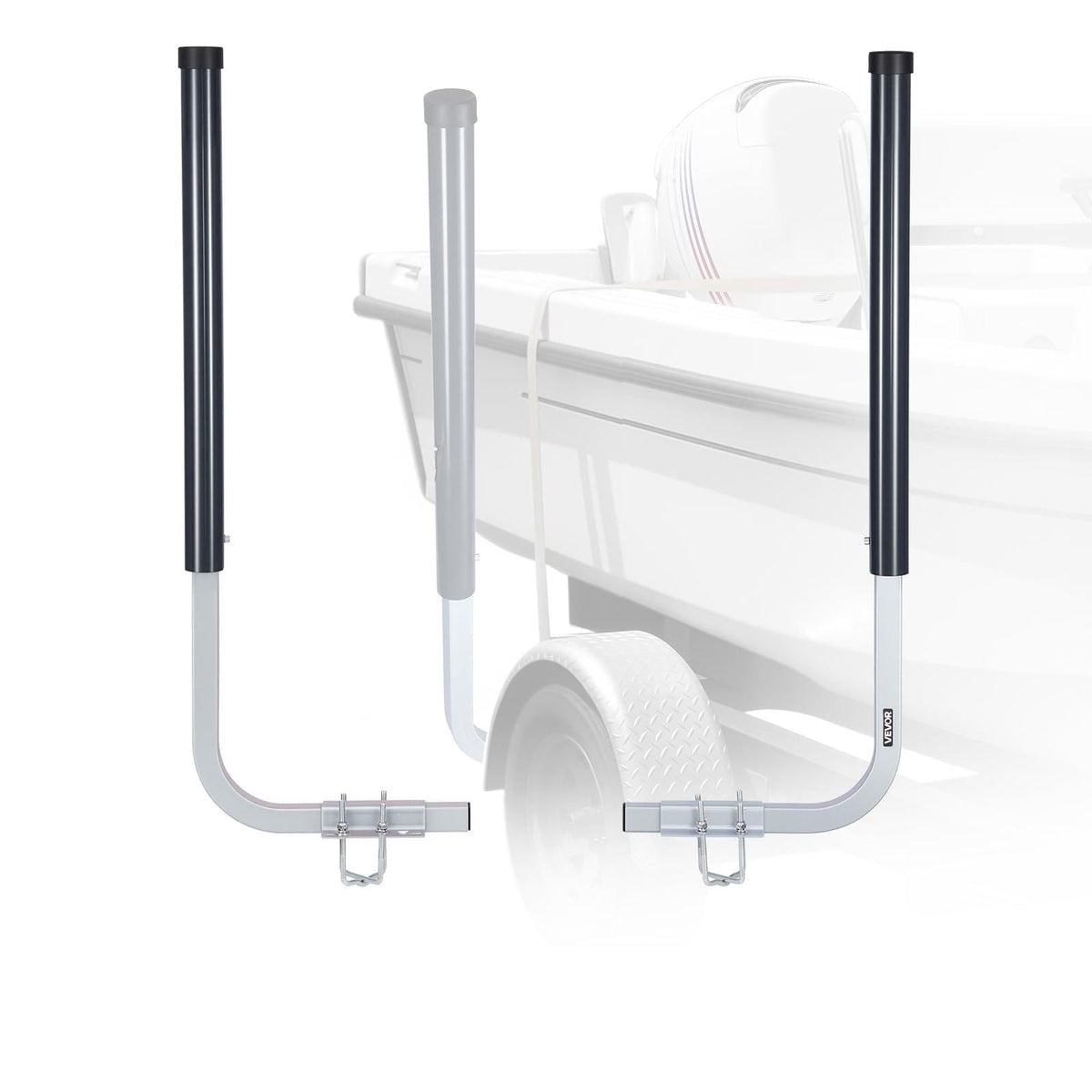 VEVOR Boat Trailer Guides, 40 in/48 in Height Guide Poles, 2PCS High-Hardness Steel Trailer Guide-Ons, Adjustable Guide Poles with PVC Pipes, for Ski Boats, Compact Fishing Boats, Small Sailboat