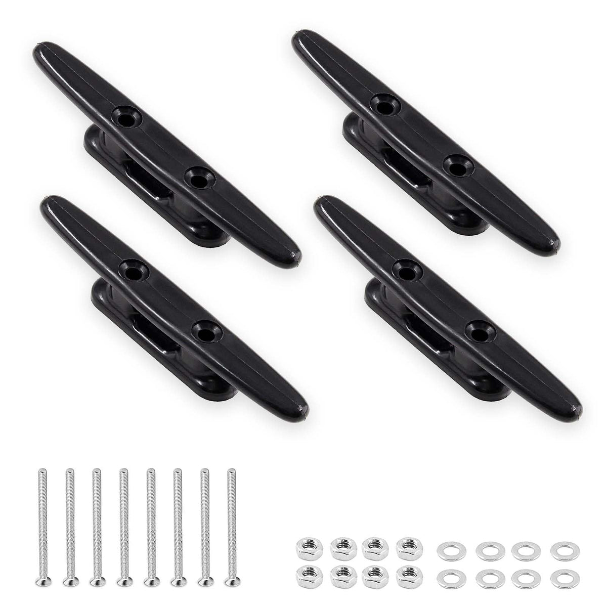 Nylon Boat Cleats Dock Cleats Black 3 Inch 4 Inch 6 Inch Boat Ties,Kayak Rope Tie Cleat,Rope Cleat,Kayak Cleat for Boat Docks,Kayaks,Marine,Nautical Decor