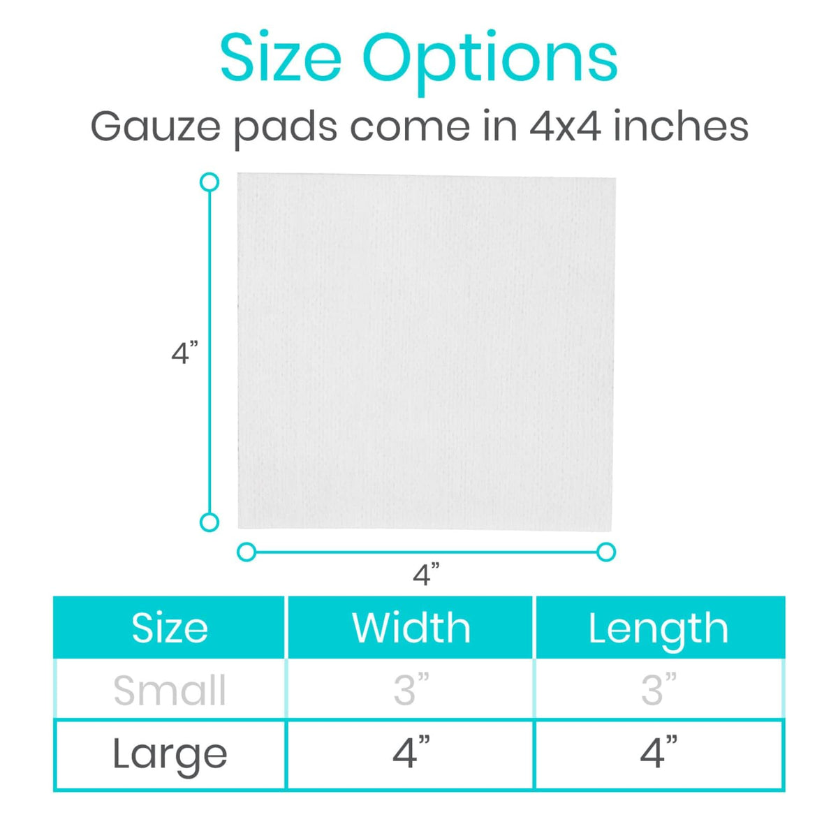 Vive Care 4x4 Sterile Gauze Pads (100pc) - Individually Wrapped 2-Pack Wound Dressing for Cleaning & Cushioning - Non-Adhesive Highly Absorbent Bandages