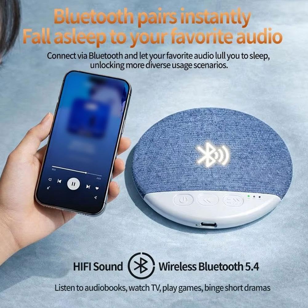 Generic Sleep Pillow Speaker, Bluetooth Under Pillow Speaker for Sleeping with White Noise and Timer for Adults Side