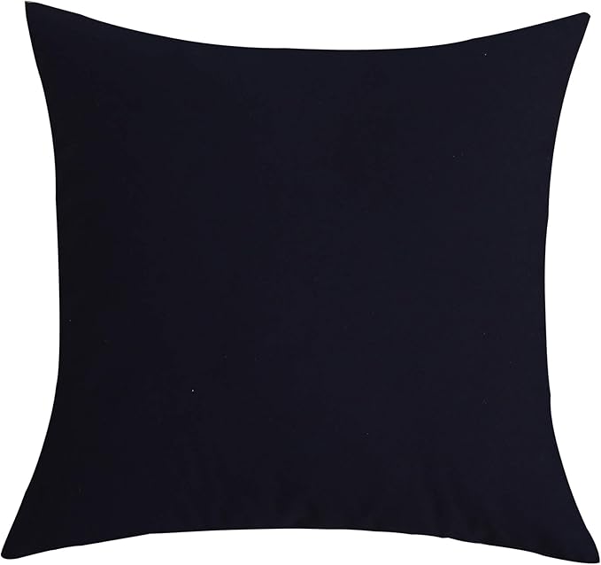 TangDepot Handmade Decorative Solid 100% Cotton Canvas Throw Pillow Covers/Pillow Shams, (18"x18", Dark Navy)