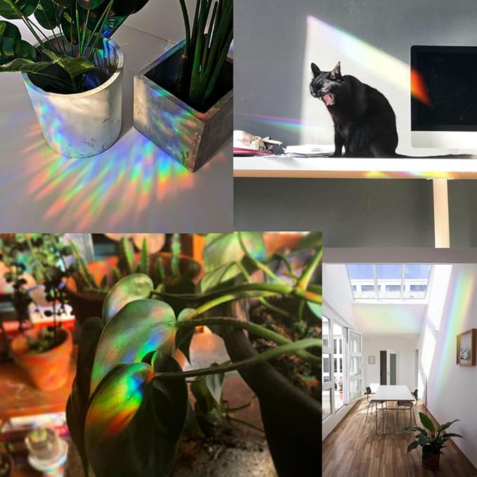 Olicard Suncatcher Sticker Indoor Rainbow Prism Film for Bedroom Decoration, Anti-Collision Window Decals for Bird Strikes, Sun Catchers, Rainbow Maker for Home Decor