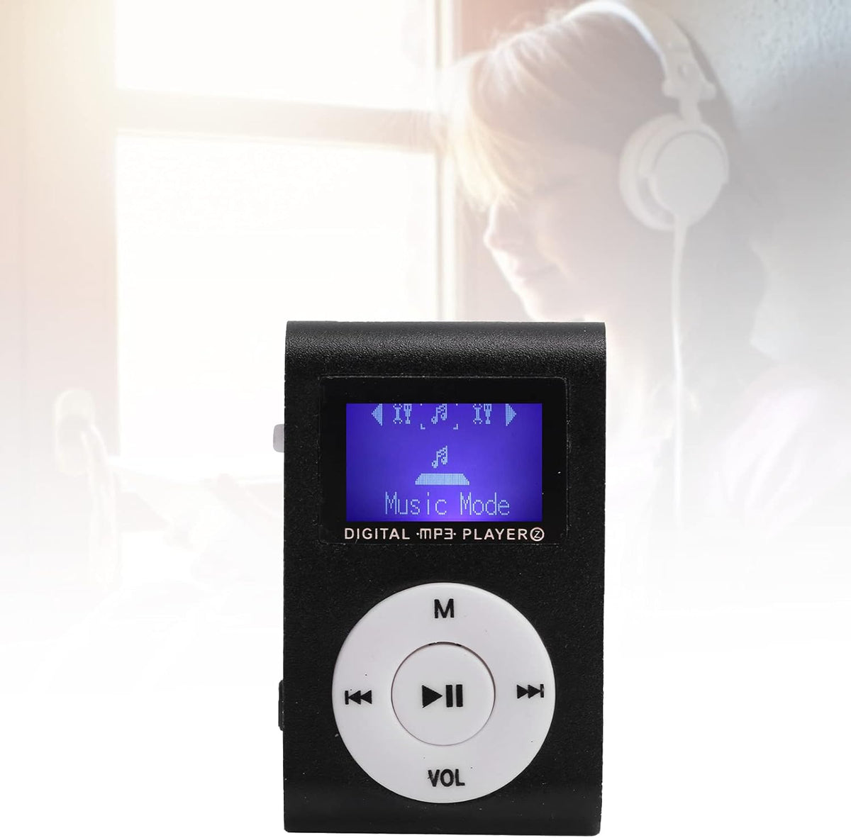 ciciglow MP3 32G,Suitable Mini Player,Mini LCD Screen Display USB Music Player,with Earphones,Ultra-Light Clip-on