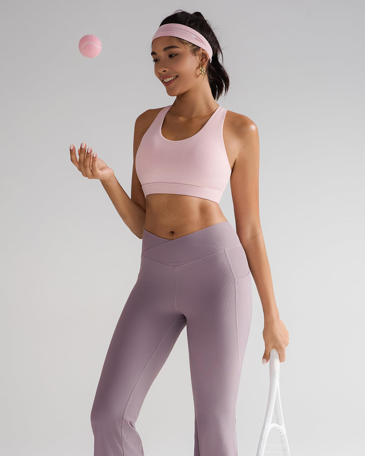 RUNNING GIRL Sports Bra for Women, Criss-Cross Back Padded Strappy Sports Bras Medium Support Yoga Bra with Removable Cups