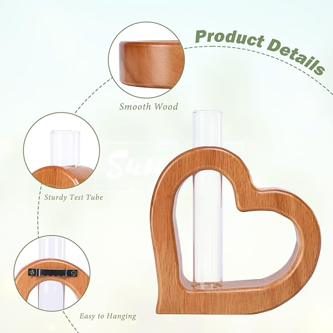 Plant Propagation Stations 2 PCS Wall Hanging Planters for Indoor Plants Glass Tubes Home Decorations Gifts Terrarium Plants Live