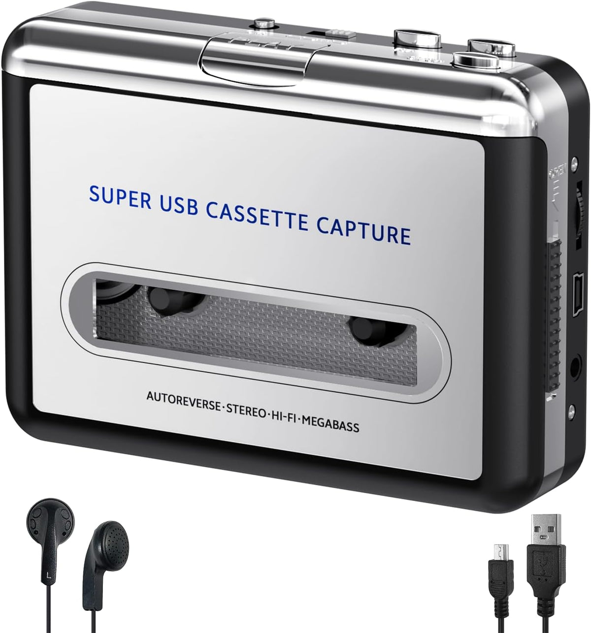 Cassette MP3 Personal Player, Convert Tape to Digital, Walkmaner Portable Tape Recorder with Auto-Reverse, Headphone