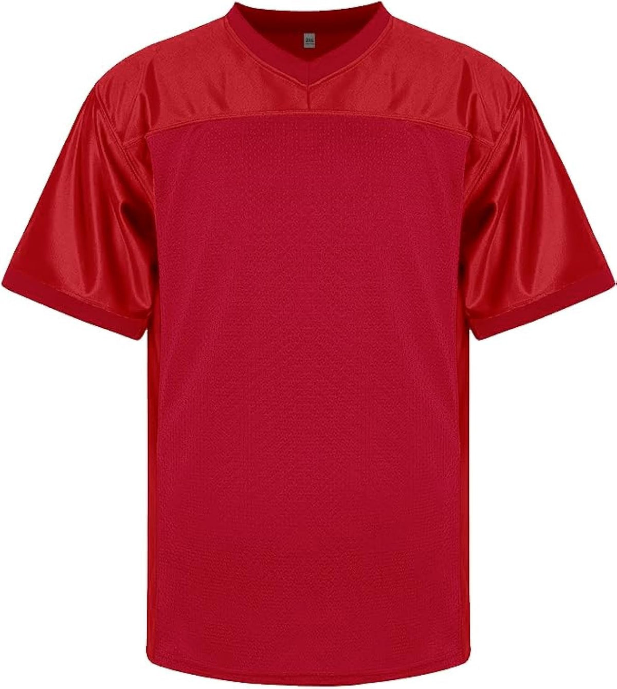 RE-HUO Blank Football Jersey Mesh Practice Athletic T-Shirt Plain Hip Hop Sports Jersey(L, Red)