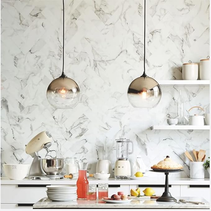 Gradient Silver Glass Globe Pendant Light,Spherical Glass Hanging Light Fixtures Island Ceiling Lamp (11.8'')
