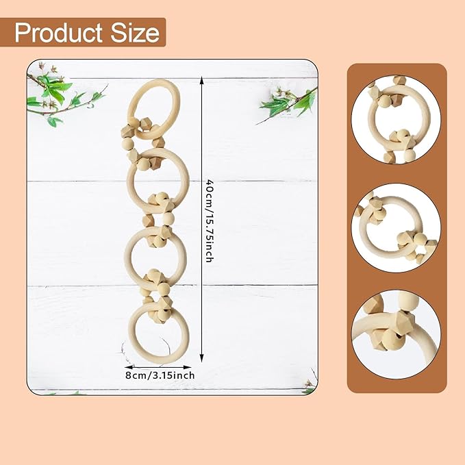 Wooden Chain Link, Tabletop Decor for Living Space