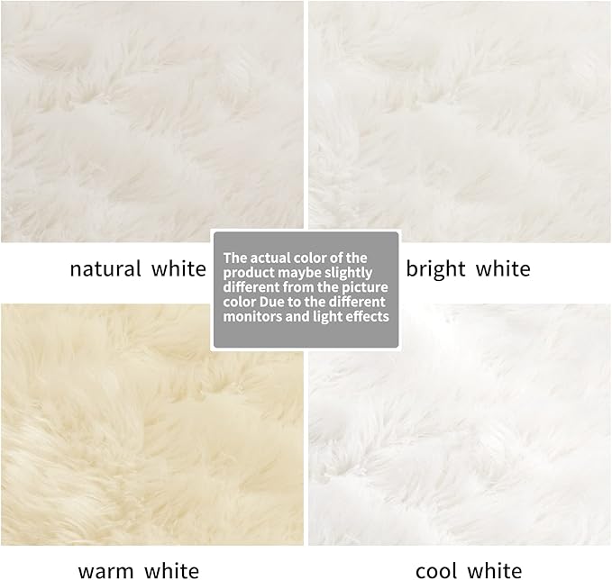 SERISSA Soft Round Faux Sheepskin Fur Rug White Circle Rug Circular Fluffy Area Rug Plush Circle Carpet Play Mats for Kids Girls Room Princess Castle Christmas 3ft Diameter