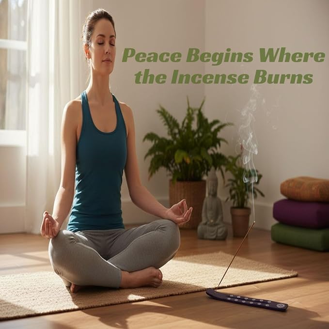 Bless-International Traditional-Handmade-Burner Wooden-Incense-Stick-Holder Ash-Catcher-Stand for-Aromatherapy-Meditation-Yoga (Moon & Stars) 10 Inches, Pack of 1