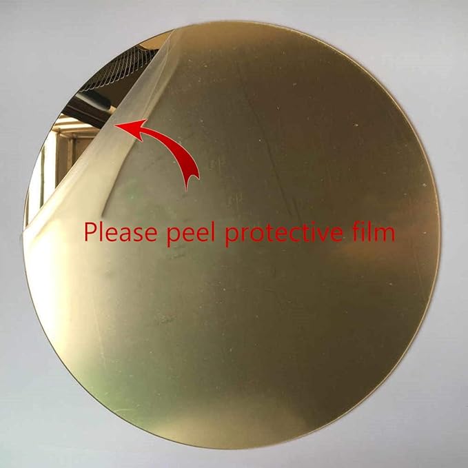 Marketing Holders Acrylic Mirror 25" Wide Round Gold .118" Thick No Adhesive Reflective Pieces Perfect for DIY Arts and Crafts School Projects Home or Office Decor Special Events