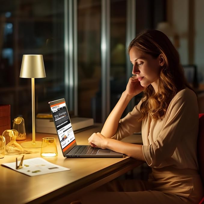 BGFHome Cordless Table Lamp LED Desk lamp,5000mAh Rechargeable Touch Night Light Wireless Minimalist Design for/Restaurant/Bedroom/Bars/Outdoor Party/Camping/Coffee Shop(2 Pack Gold)…