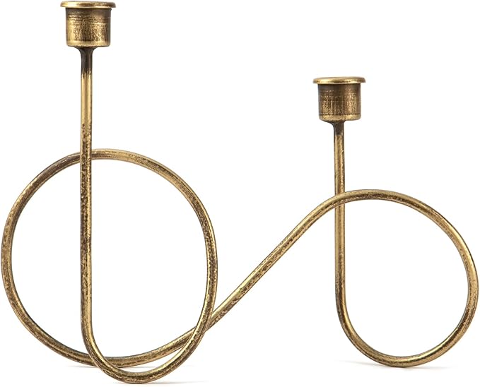 Twisted Brass Style Candle Holder, Candlestick Holder for Table Decoration, Holiday, Wedding, Housewarming
