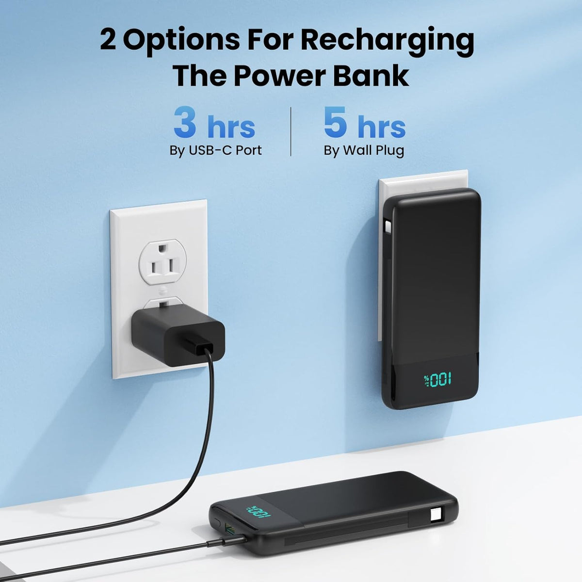 AONIMI iPhone,13800mAh 4 Pack 17/16/15/14,Android,Travel Portable Charger for Slim Power Bank with Built-in Cables & AC