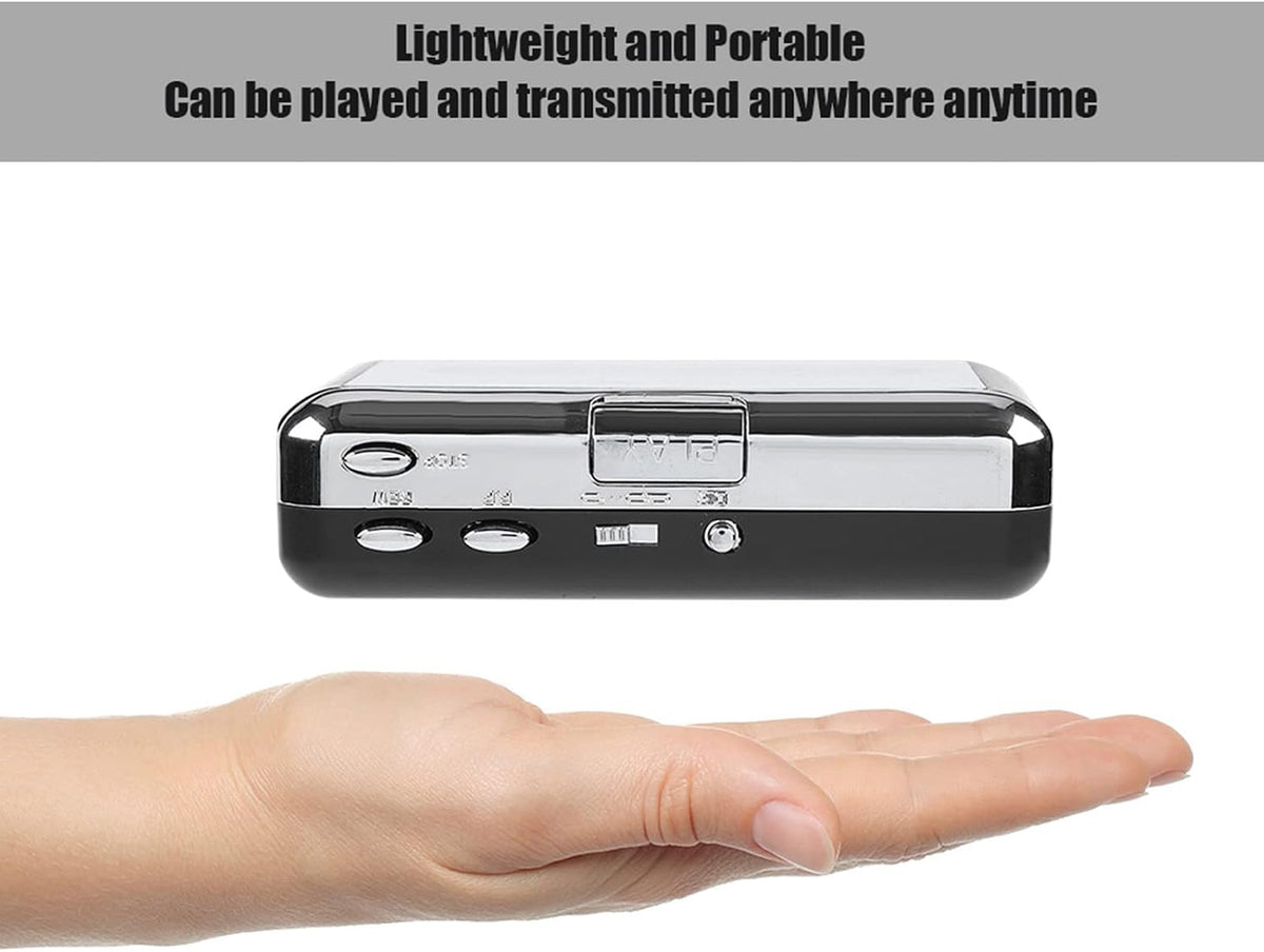 Cassette Cassette MP3 Portable Player Recorder Converter, Tape to Converter Convert Tapes to Digital Files via USB