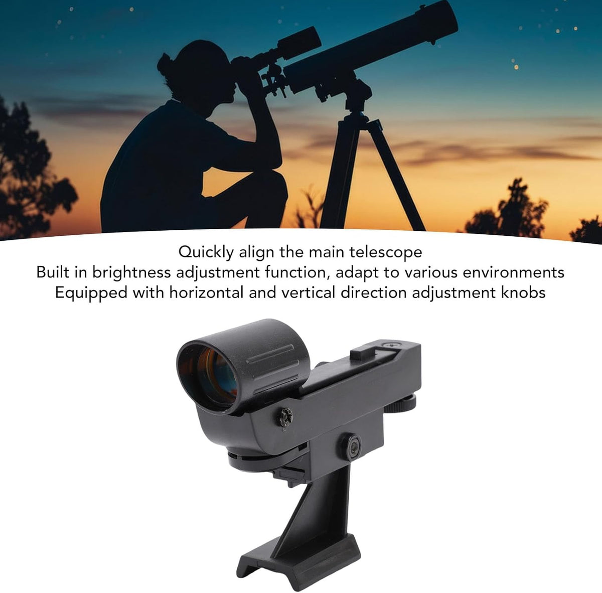 Xixian 80 90 130EQ LED Dot Viewfinder Scope Adjustment Quick Alignment for Astronomical Telescope Brightness Fit Urban