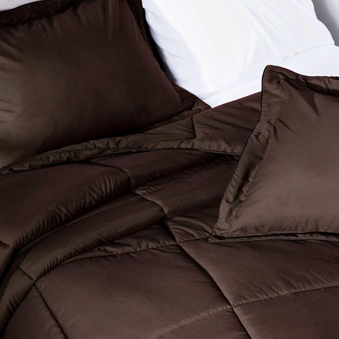 PeachSkinSheets Night Sweats: The Original 1500TC Soft Super Full/XL Full Oversized Comforter Set Chocolate