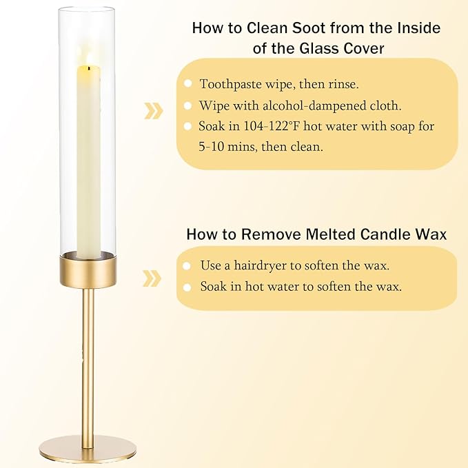 Glass Hurricane Candlestick Holders Gold - Romadedi 18 PCS Taper Candle Holder Bulk Tall Clear Glass Cylinder Table Centerpiece Wedding Decor Party Birthday Christmas Home Decorations