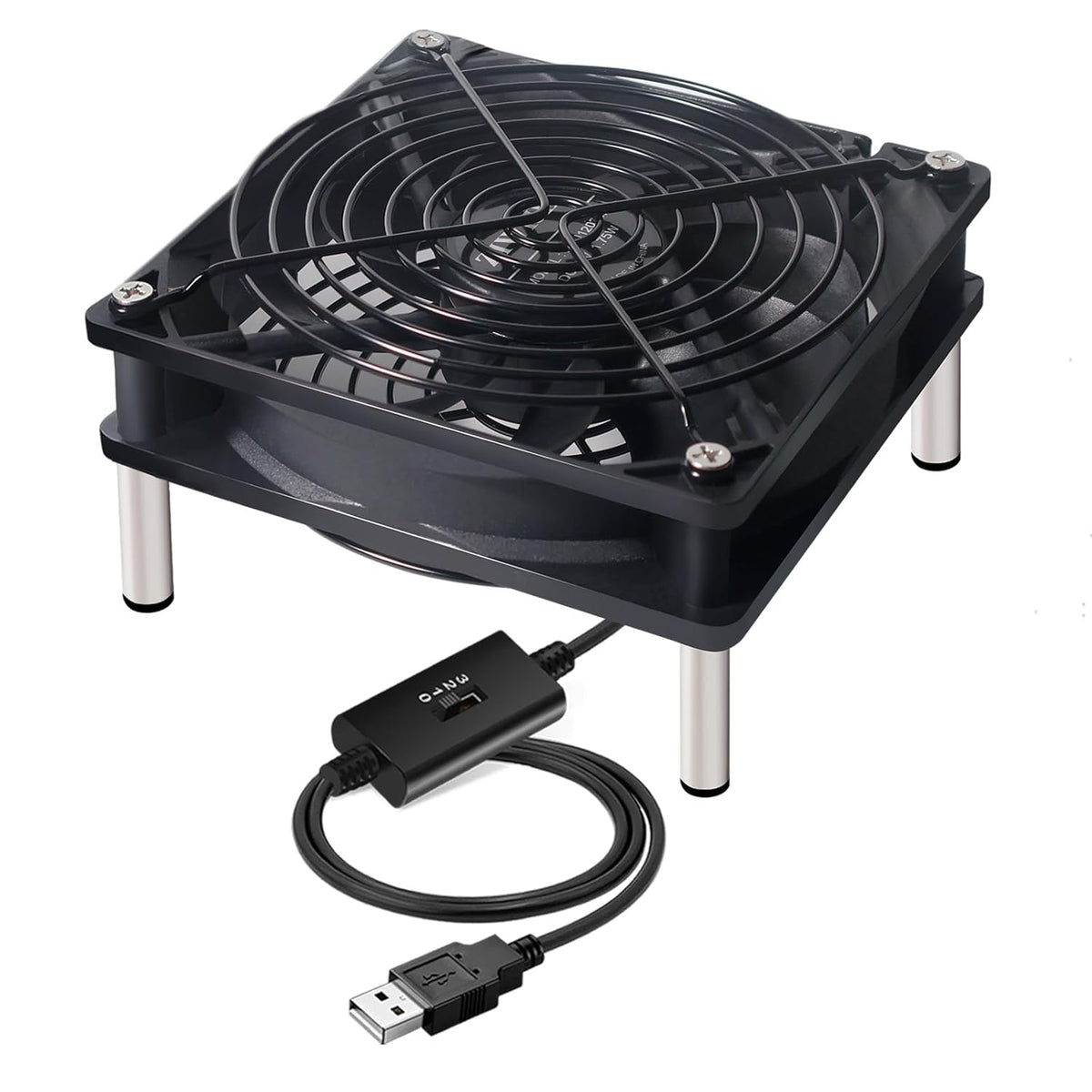 ZIWIJE 5V 120mm USB Computer Cooling Fan USB Power with Speed Controller USB Router Fan for Router TV Box Mini PC