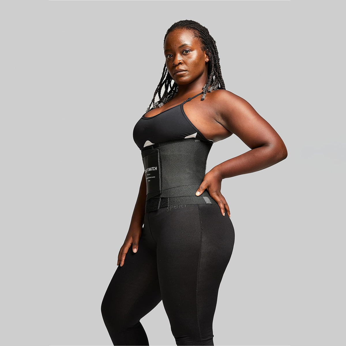 Sculpt Snatch Hourglass Waist Trainer for Women – Adjustable Sweat Band for Stomach, Tummy Control & Workout Waist Trimmer(BLACK, Medium)
