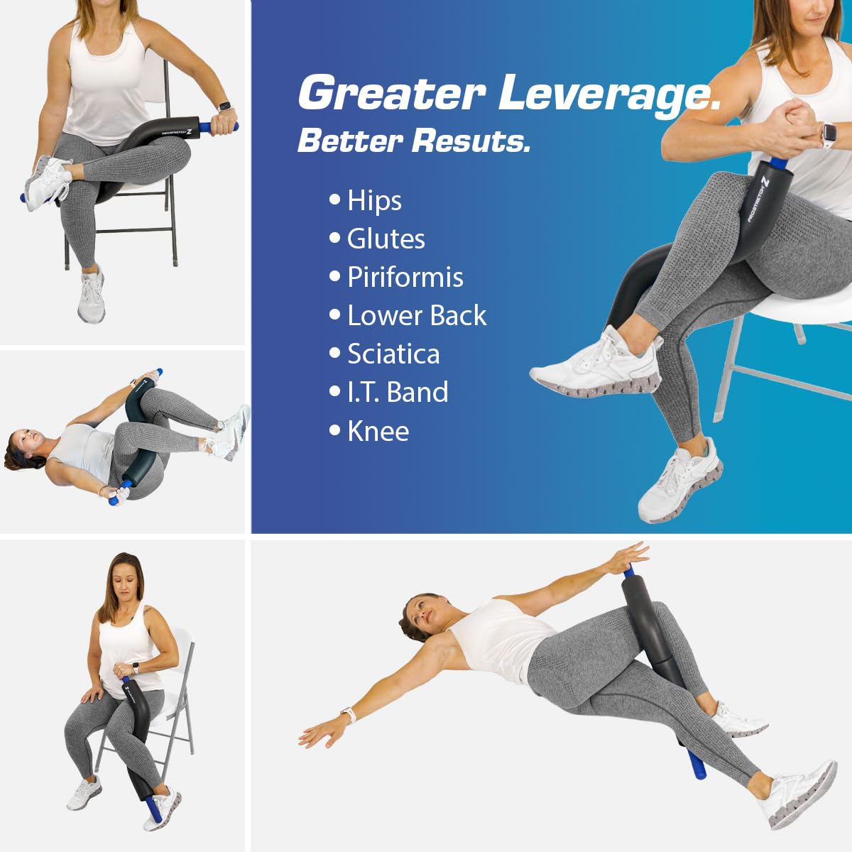 ProStretch Z, Innovative Stretching and Alignment Device to Enhance Flexibility and Range of Motion in Hip Flexors, Piriformis, Glutes, and Lower Back for Pain Relief