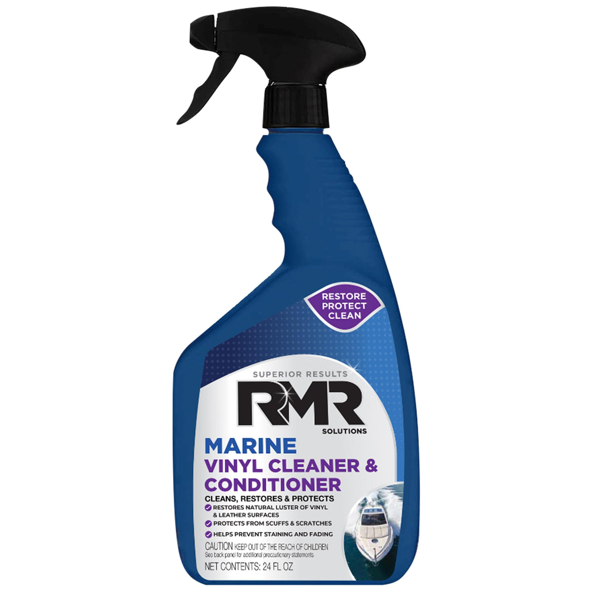 RMR Marine Vinyl Protector, Condition, Clean, & Protect Vinyl, Plastic, & Leather, Multi-Surface Boat, Car, & RV Cleaner & Stain Remover