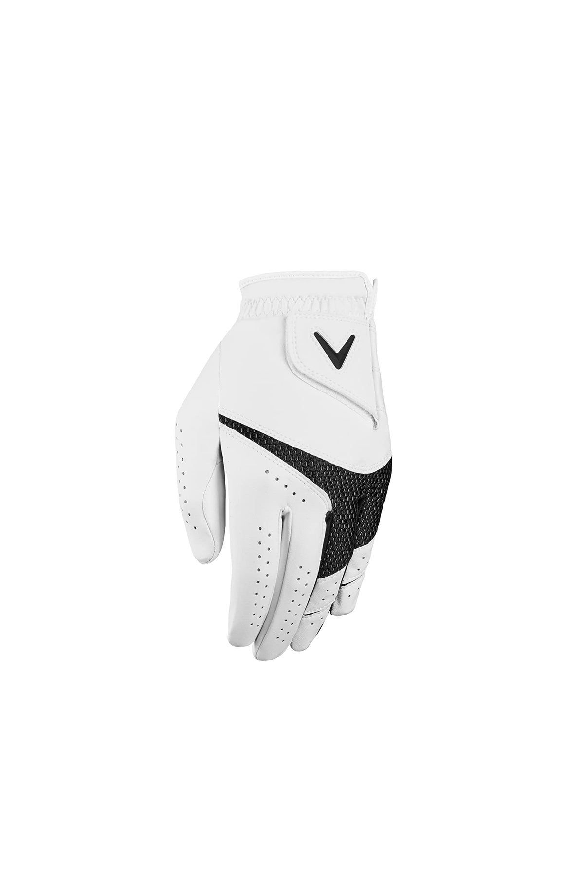 Callaway Golf Weather Spann Glove (Worn on Left Hand,White,Medium/Large,Cadet (Short Fingers))