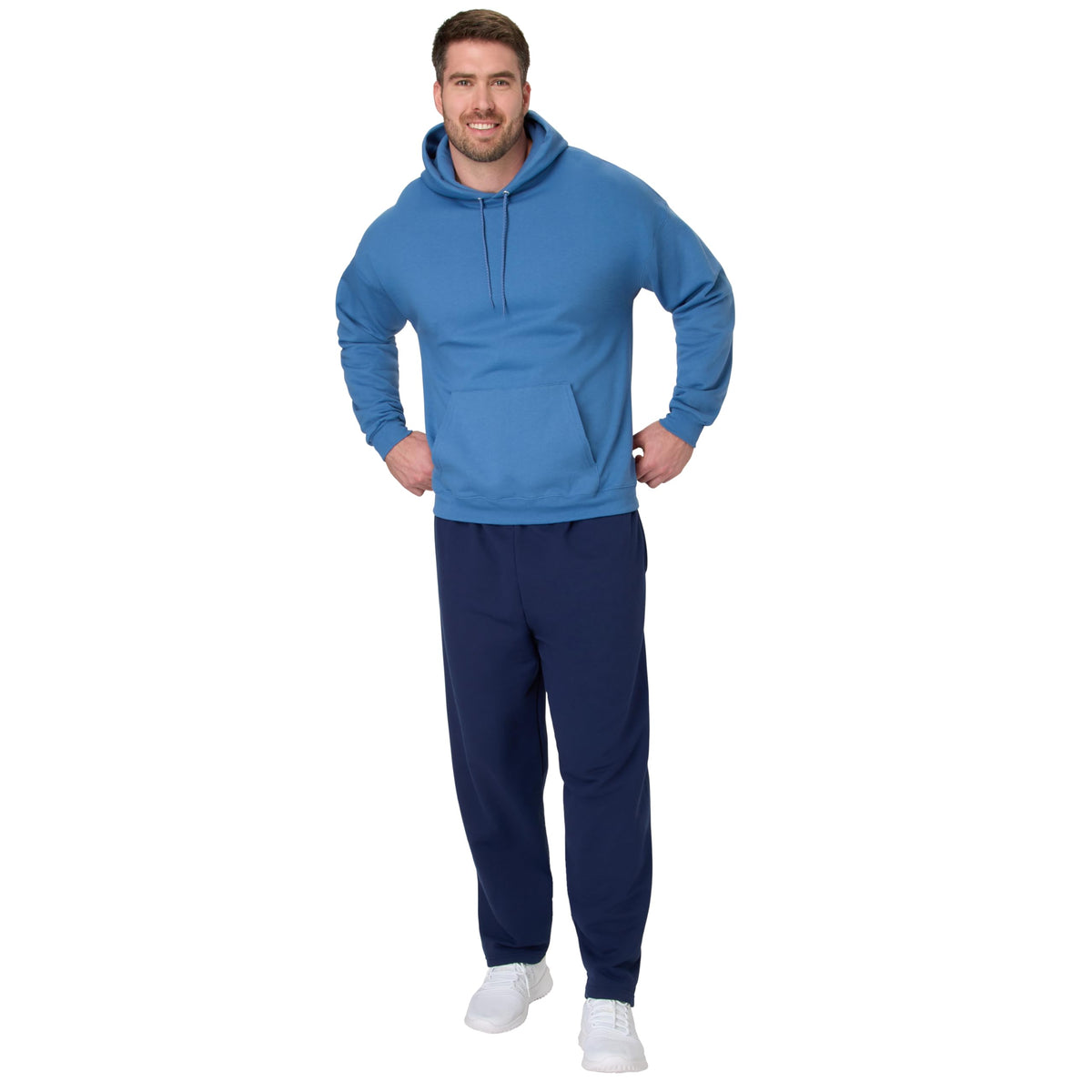 Hanes Men's EcoSmart Open Leg Pant with Pockets, Navy, L