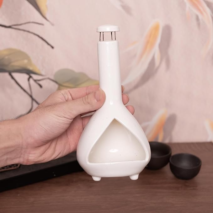 Handmade Mini Chiminea Palo Santo Holder - Ceramic Incense Burner for Cone & Stick, Ideal for Meditation, Energy Cleansing, Aromatherapy and Ideal Gift for Home Decor