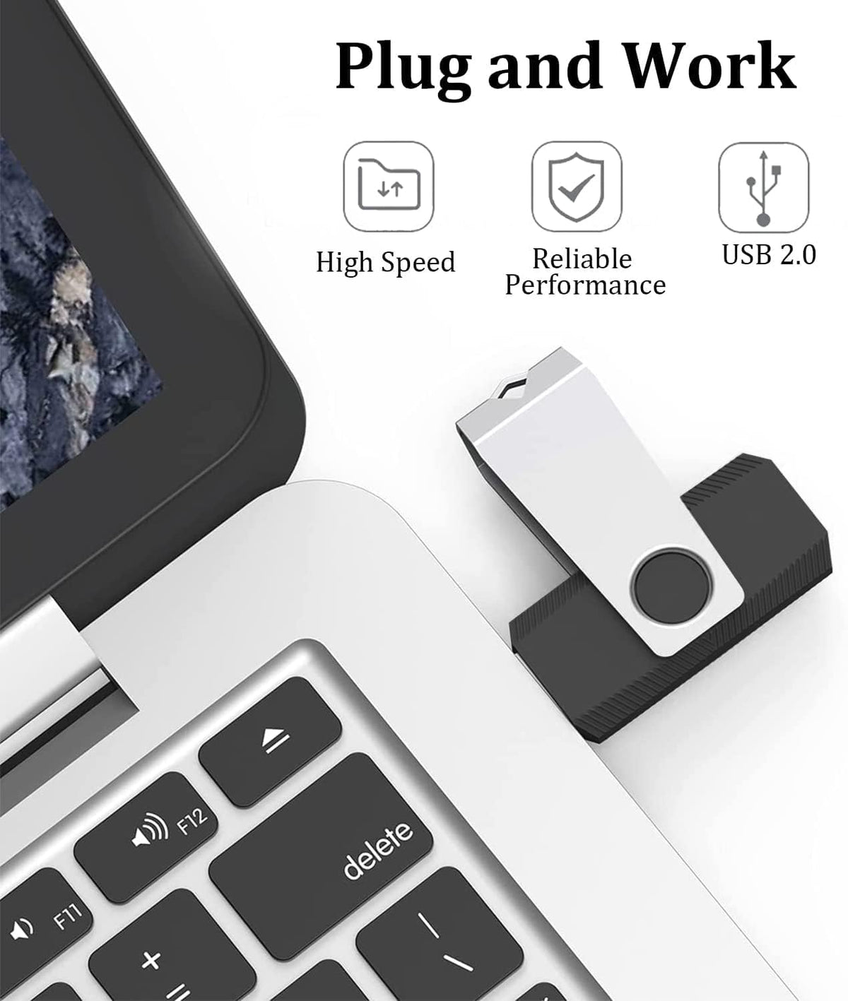 Wooolken 2GB 2 Pack, 2.0 Flash Drive USB Thumb Drives Jump Pen Drive Memory Stick with LED Light and Lanyards