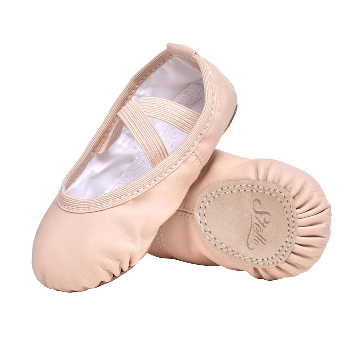 Stelle Ballet Shoes for Girls Toddler Ballet Slippers Soft Leather Boys Dance Shoes for Toddler/Little Kid/Big Kid(Ballet Pink, 6MT)