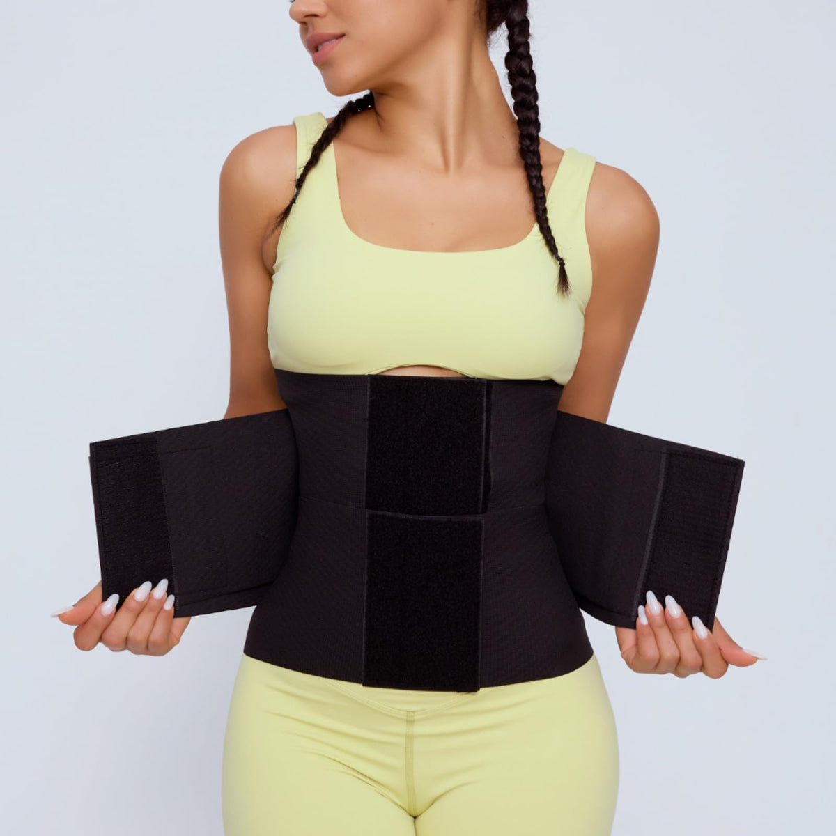Sculpt Snatch Hourglass Waist Trainer for Women – Adjustable Sweat Band for Stomach, Tummy Control & Workout Waist Trimmer(BLACK, Medium)