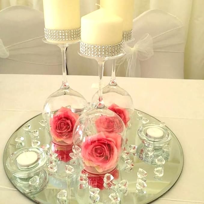 16Pack Round Mirror Plates for Centerpieces Tables, 6inch Mirror Trays Circle Mirror Plates for Tables Decoration, Circular Mirror Candles Flat for Table Centerpiece Wedding Party Decor Crafts